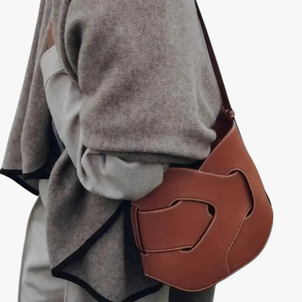 Skye | Leder-Schultertasche mit Flechtdetail