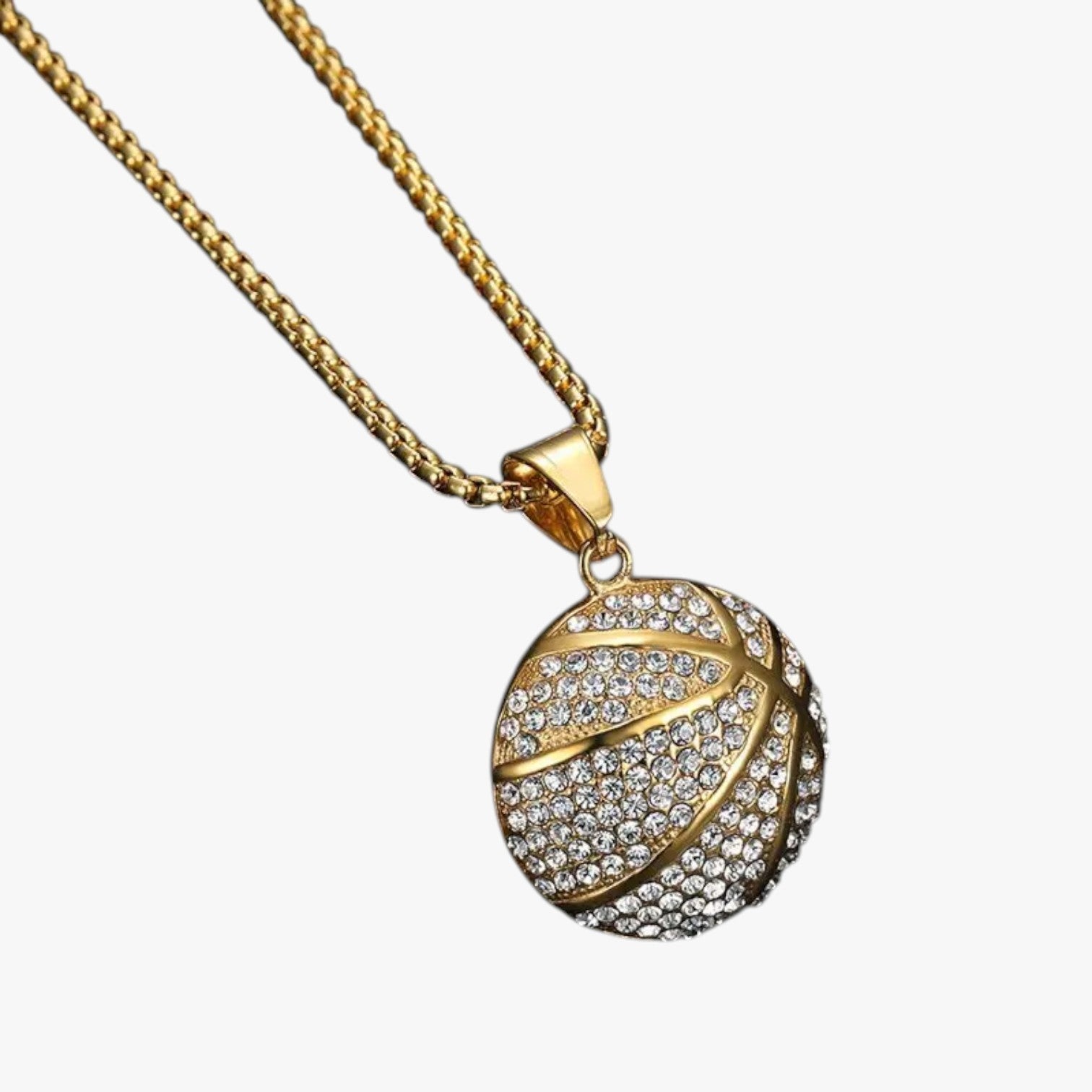 Kenji | Goldplated Halskette mit Basket Hip Hop Design