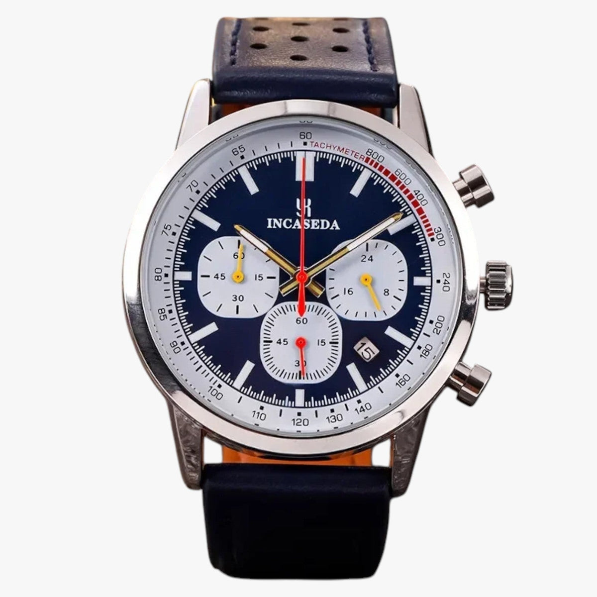 Drew | Herrenarmbanduhr INCASEDA Chronograph Luxus Quarzu, Ultra Hell & Elegant