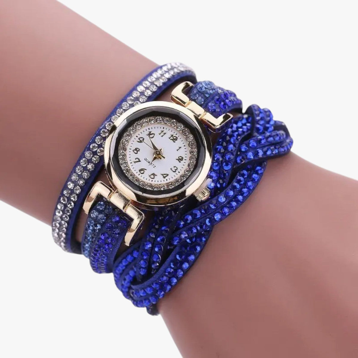 Heidi | Damenuhr mit langem Lederarmband: Eleganz und Glanz vereint