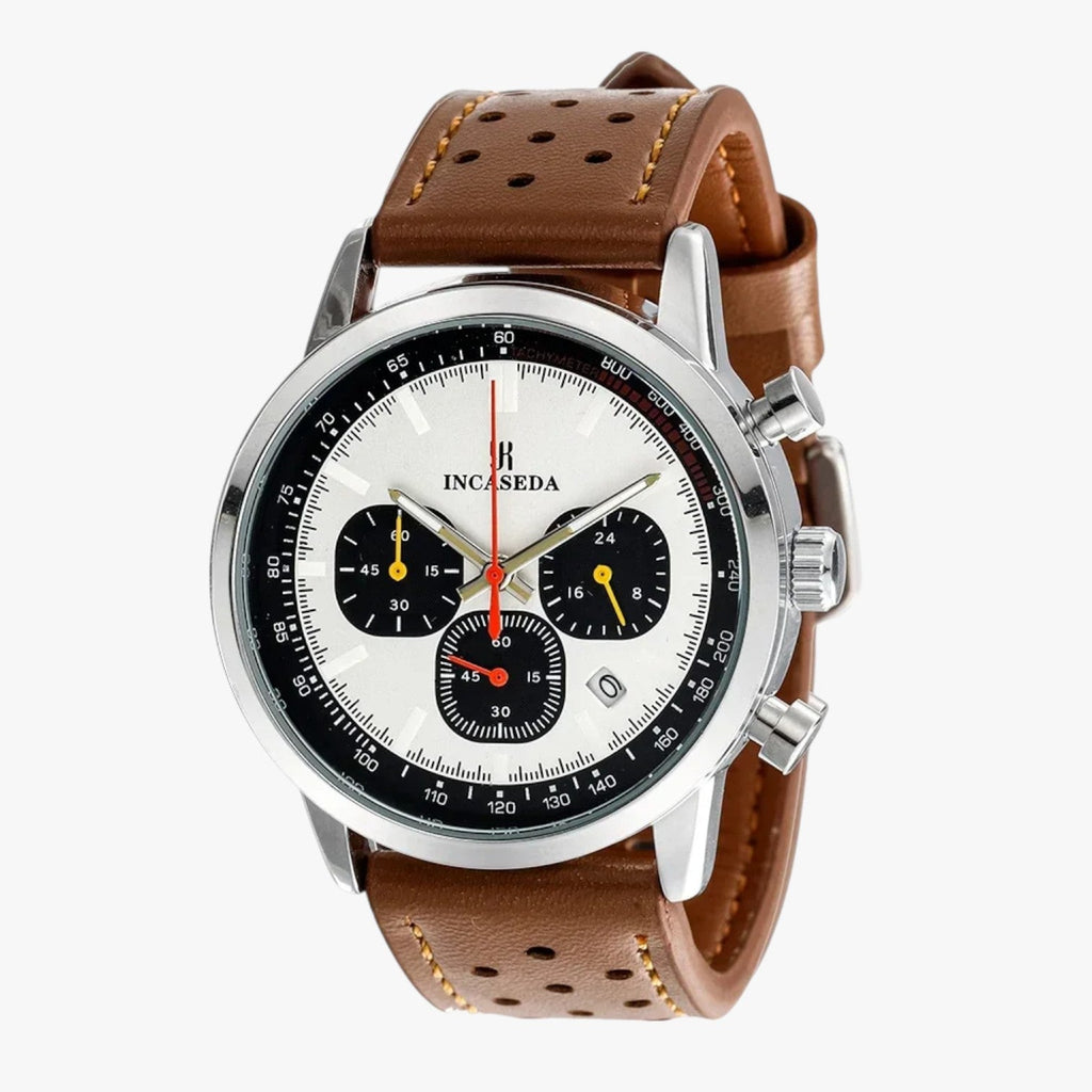 Drew | Herrenarmbanduhr INCASEDA Chronograph Luxus Quarzu, Ultra Hell & Elegant