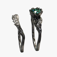 Hazel | Gothic Couple Ringe aus Quarz und Zirkon