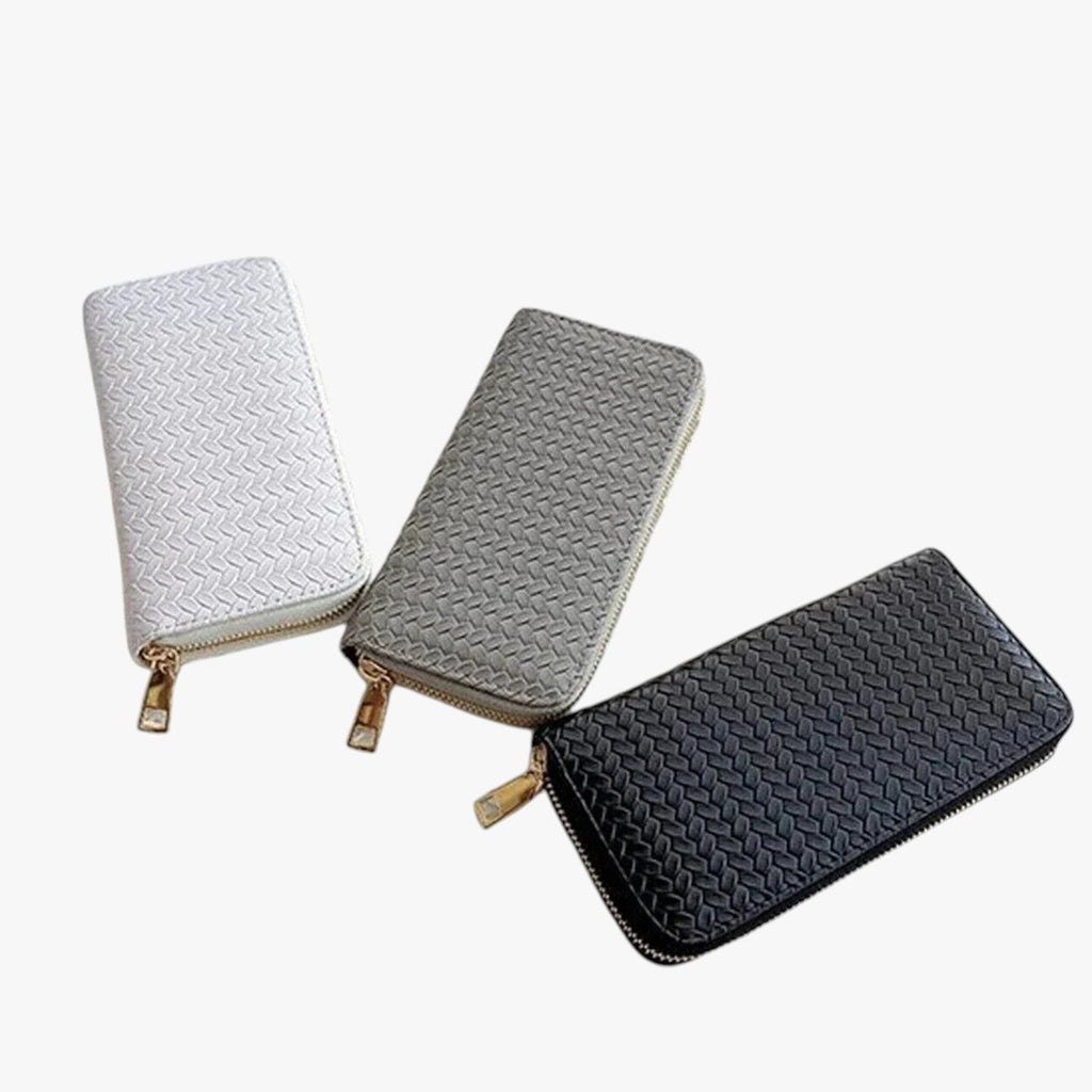 Elfenbein | Elegantes langes Portemonnaie mit Handytasche und Kartenfach