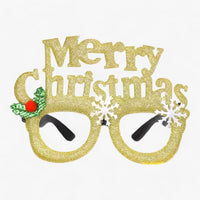 Urlaubsfeiernder | Weihnachtsbrille mit Weihnachtsmann, Weihnachtsbaum und Schneemann - Lustige Accessoires für Festtagsfotos