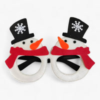 Urlaubsfeiernder | Weihnachtsbrille mit Weihnachtsmann, Weihnachtsbaum und Schneemann - Lustige Accessoires für Festtagsfotos