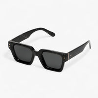Alaric | Luxe unisex quadratische schwarze Sonnenbrille