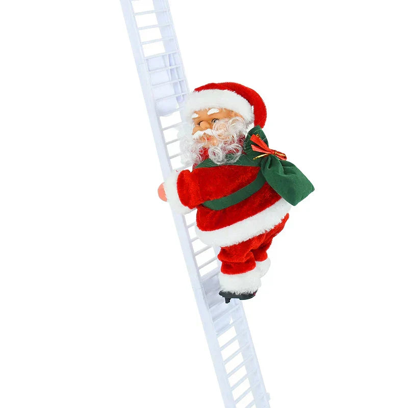 Kletternde Weihnachtsmann-Puppe mit Musik – festliche Weihnachtsbaumdekoration