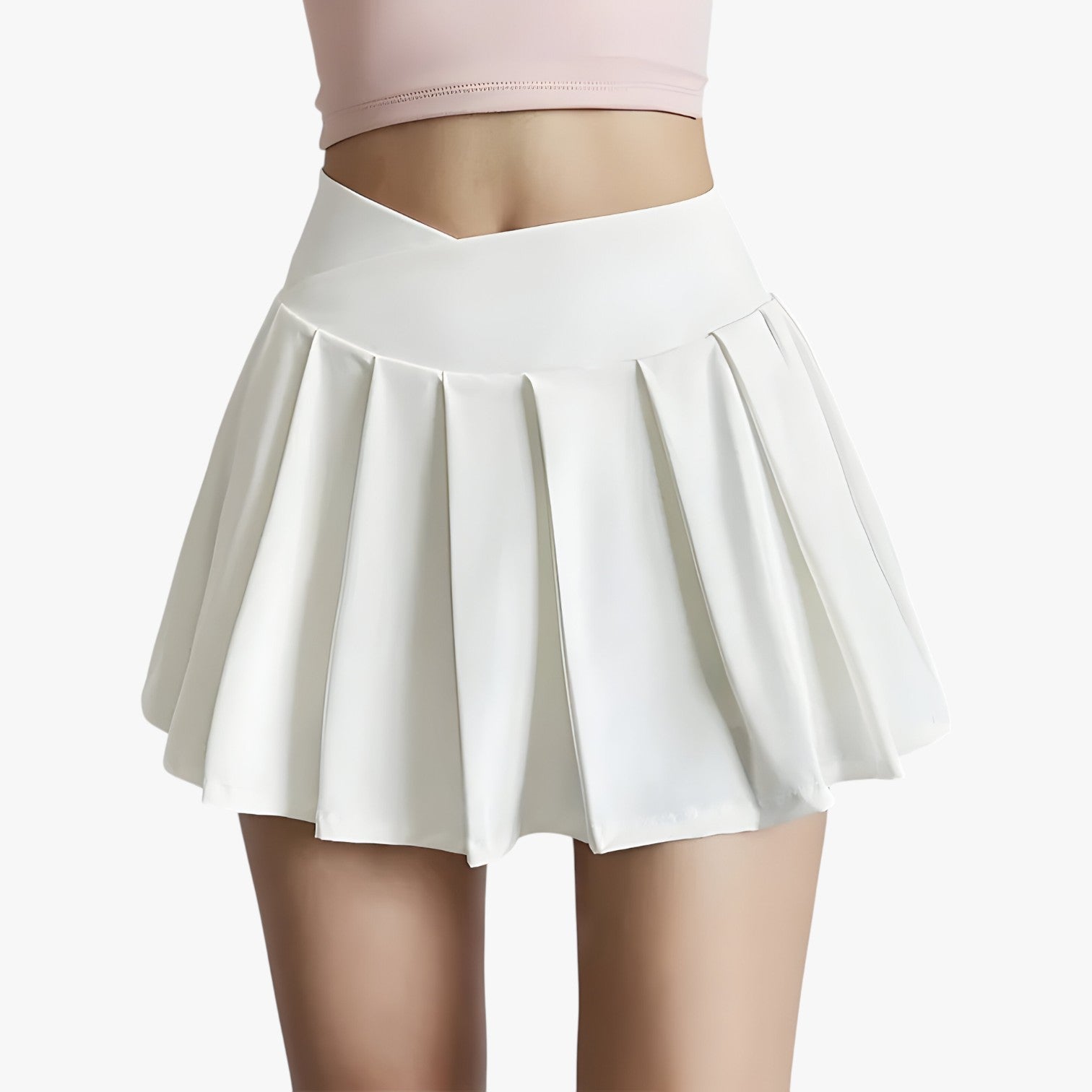Luna | Hoher taille plissierter sportlicher Rock mit integrierten Shorts