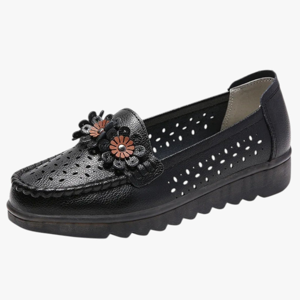 Annie | Sommerschuhe aus Leder - Komfort und Frische mit eleganten BlumenDETAILS