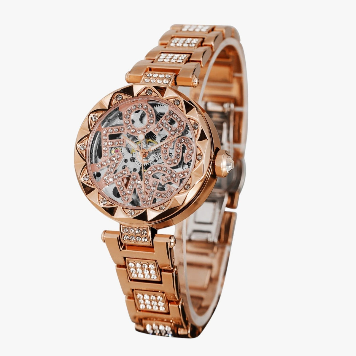 Ana | Luxusuhr für Damen 2025 Mechanische Eleganz aus Stahl und Diamanten 3D