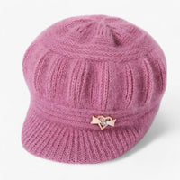 Gestrickte Korallenfleece-Mütze - Doppelte Wärmeisolierung