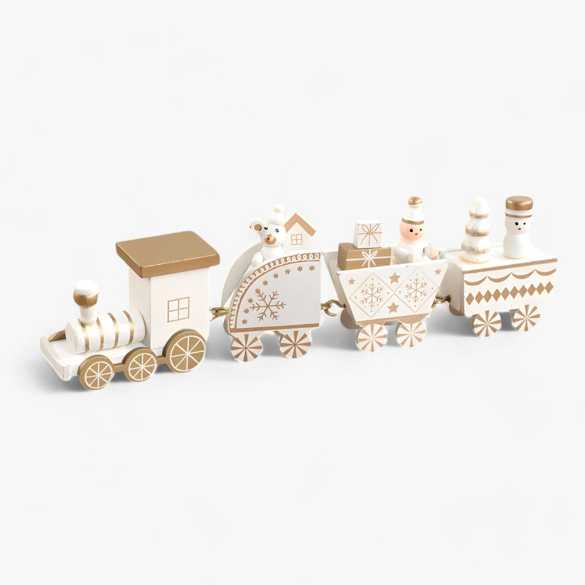 Launenhaft | Weihnachtliche Holzeisenbahn-Verzierung – festliche Dekoration und Geschenk für Kinder
