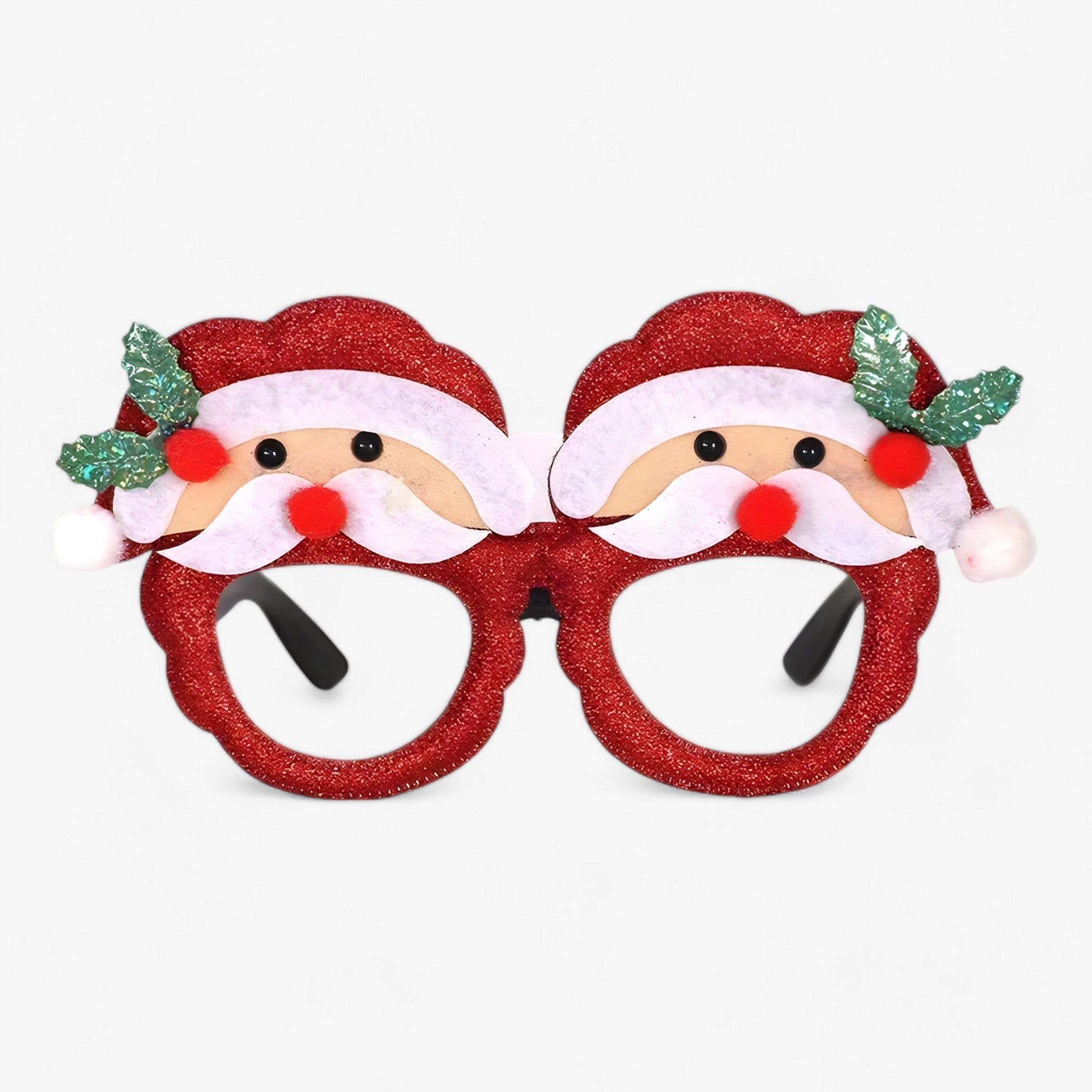 Urlaubsfeiernder | Weihnachtsbrille mit Weihnachtsmann, Weihnachtsbaum und Schneemann - Lustige Accessoires für Festtagsfotos