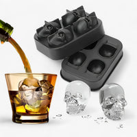 3D Schädel Eiswürfelform mit Trichter für kreative Getränke und Cocktails