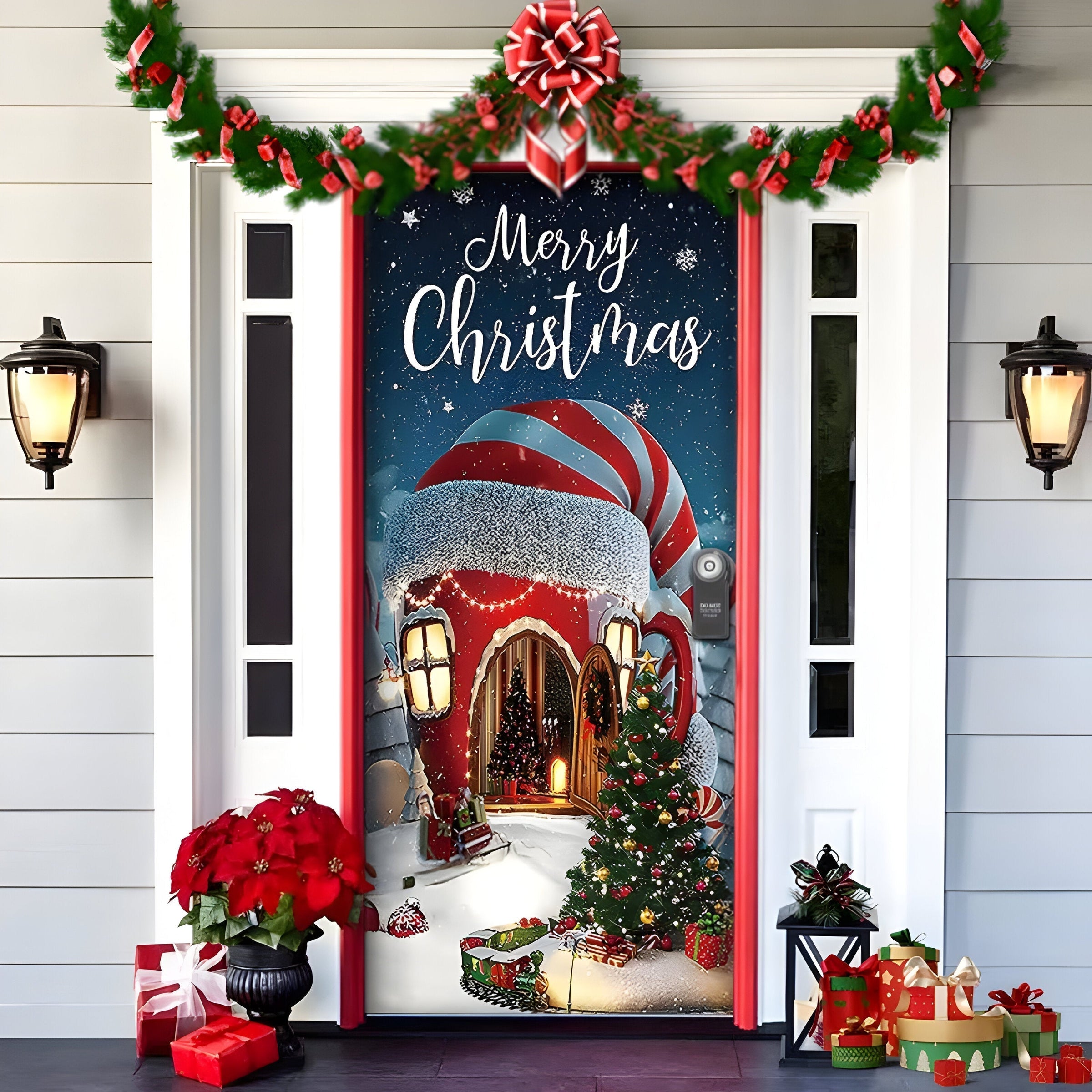 HolidayCheer | Polyester Weihnachts Hintergrundbanner - Schaffen Sie eine Festliche Atmosphäre für Ihre Dekorationen