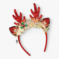 Weihnachts-Diadem mit LED-Schneeflocken-Lichtern - Festliches Stirnband für Mädchen und Frauen