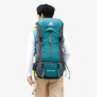 70L Camping-Nylonrucksack mit Regenschutz