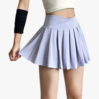 Luna | Hoher taille plissierter sportlicher Rock mit integrierten Shorts