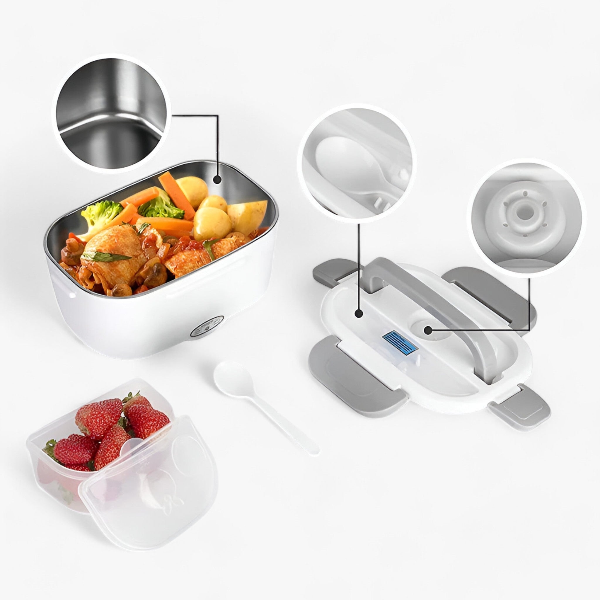 FreshHeat | Elektrische Lunchbox - Tragbarer Lebensmittelwärmer für Büro und Schule