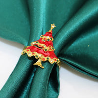 Urlaubs-Eleganz | 6 Weihnachtsserviettenringe mit Tannenzapfen - Perfekt