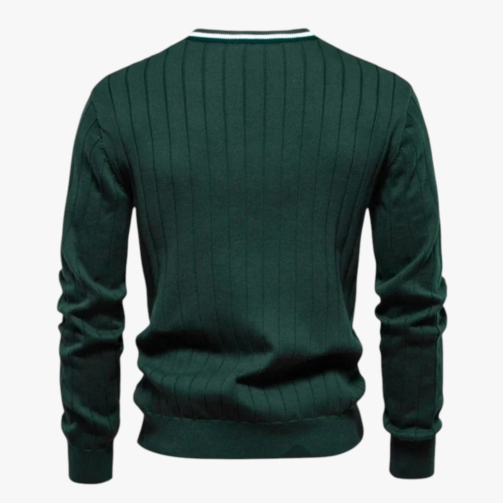 Jeremy | Herren-Lana-Cardigan mit V-Ausschnitt, warmes Color-Block-Design für Herbst/Winter