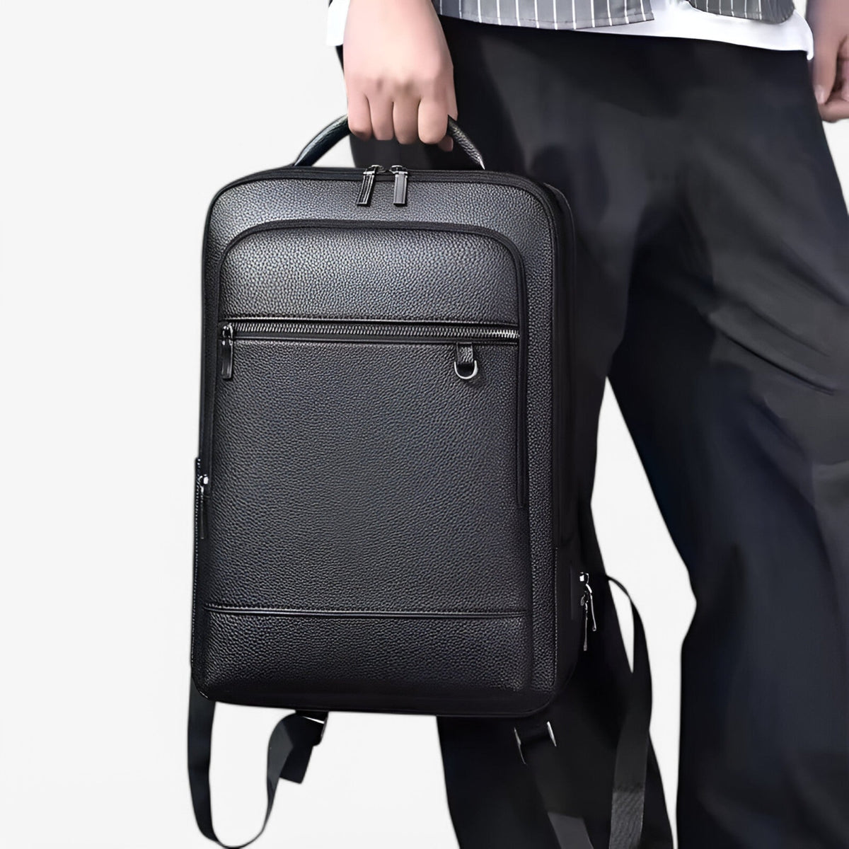 Leonardo | Rucksack aus Leder mit USB