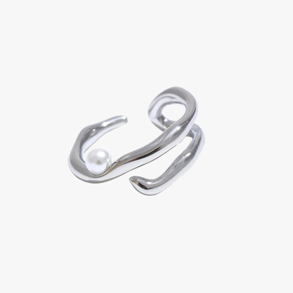 MariJoice | Edelstahlring mit Perle – Zeitlose geometrische Eleganz