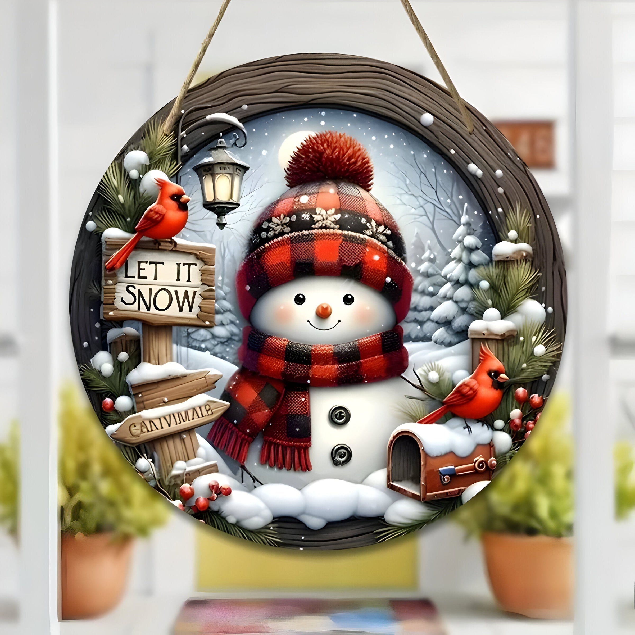 Festliche Eleganz | Weihnachts Tischmittelstück Acryl Kranz - Perfekt für Wand- oder Türdekoration