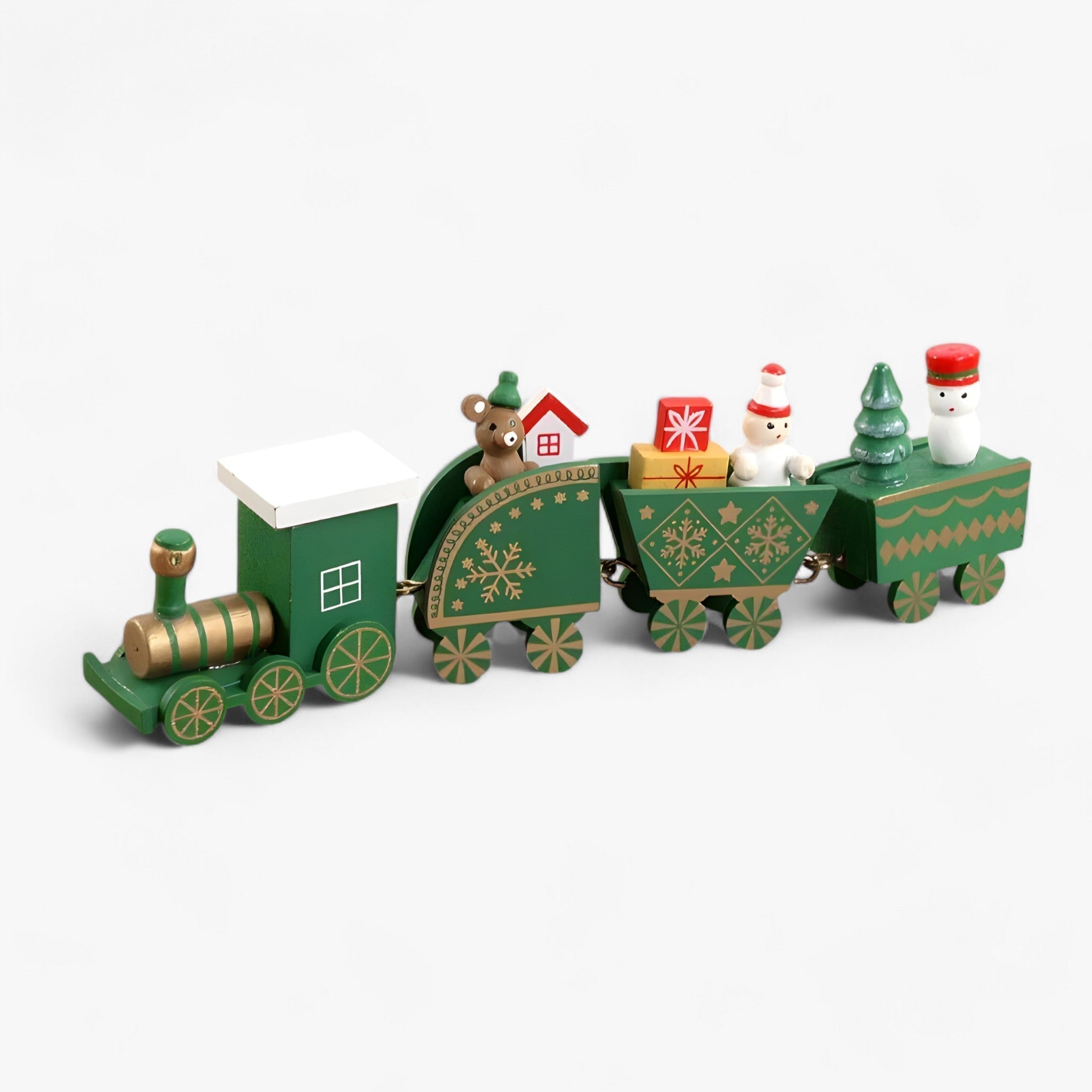 Launenhaft | Weihnachtliche Holzeisenbahn-Verzierung – festliche Dekoration und Geschenk für Kinder