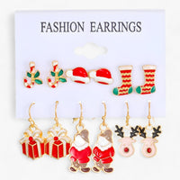 Sparkle | Set aus 6 Paar Weihnachtsohrringen - Funkelnde Designs aus Zirkonia