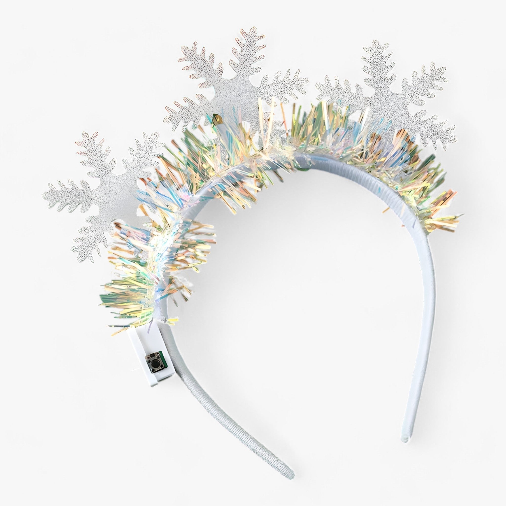 Weihnachts-Diadem mit LED-Schneeflocken-Lichtern - Festliches Stirnband für Mädchen und Frauen