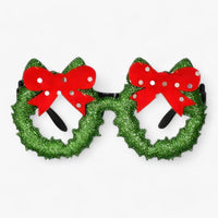 Urlaubsfeiernder | Weihnachtsbrille mit Weihnachtsmann, Weihnachtsbaum und Schneemann - Lustige Accessoires für Festtagsfotos