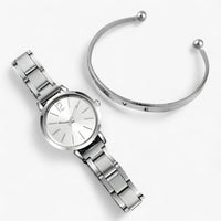 Lorena | Elegante Damenuhr-Set – Stiletto Edelstahl & Armband