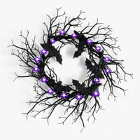Fledermaus- und Spinnenkrone Halloween - Gruselige LED-Dekoration für Türen und Fenster