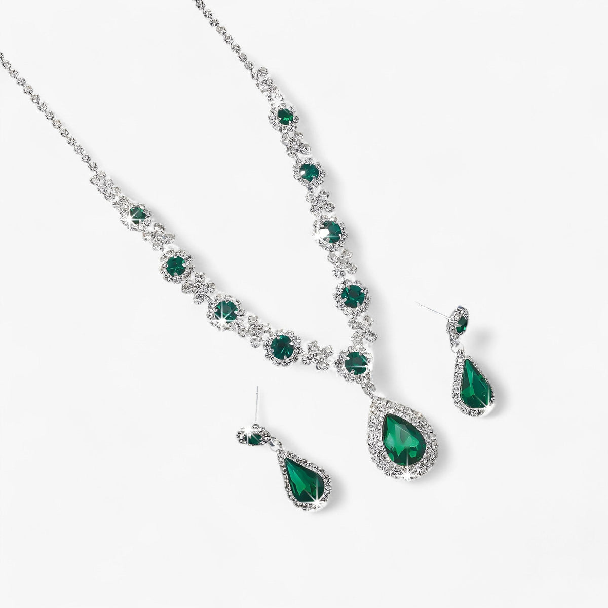 Amanda | Elegantes Hochzeitsset 2 Teile - Tropfenanhänger und Ohrringe
