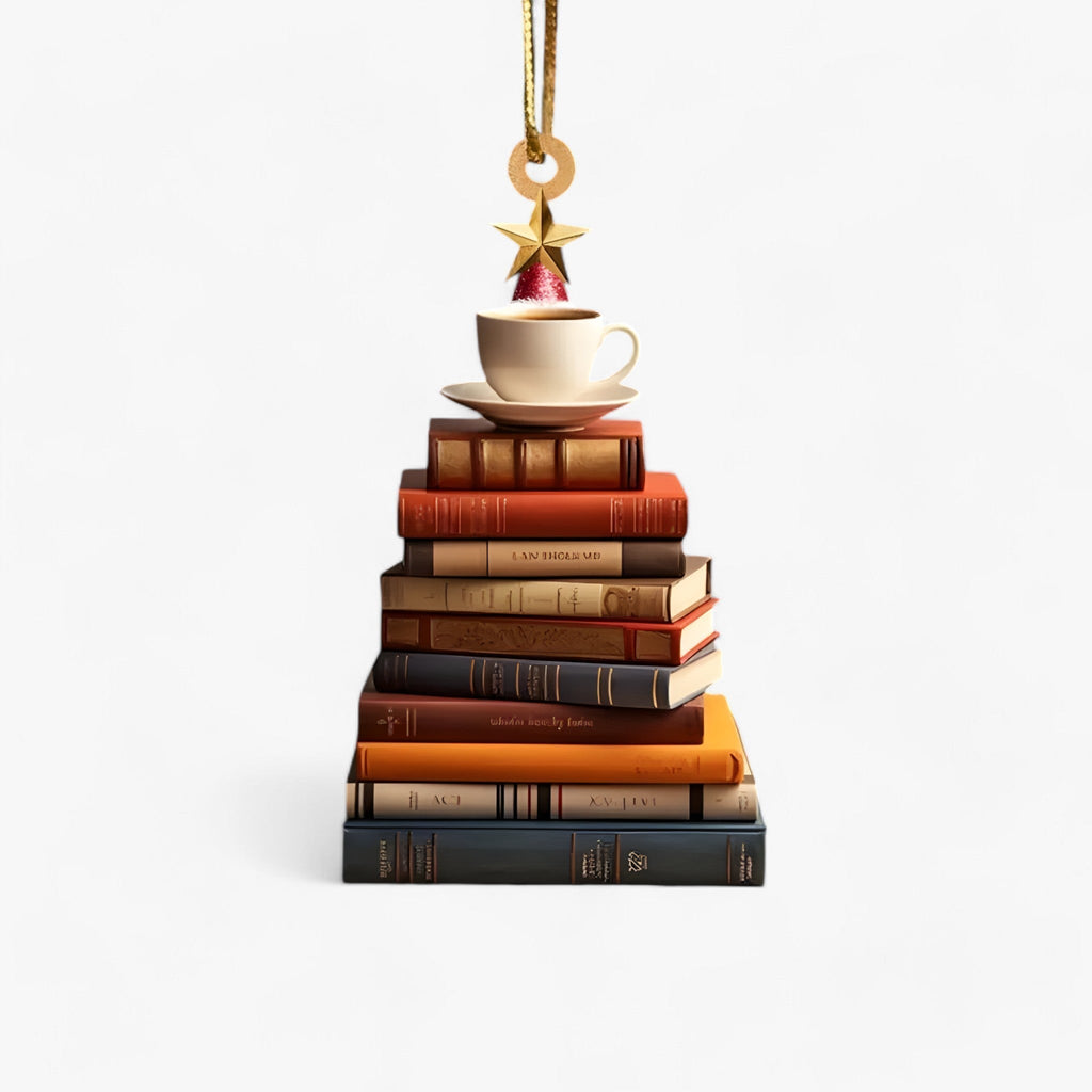 Bücherliebhaber | Pendelleuchte Bücher in flachem 2D-Acryl - Kreative Weihnachtsdekoration für Zuhause und Fenster