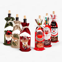 FengRise Dekoration | Flasche Hülle Weihnachtsmann - Geschenkhalter in Weihnachtsstrümpfen - Weihnachtsgeschirr - Neujahrs Geschenk