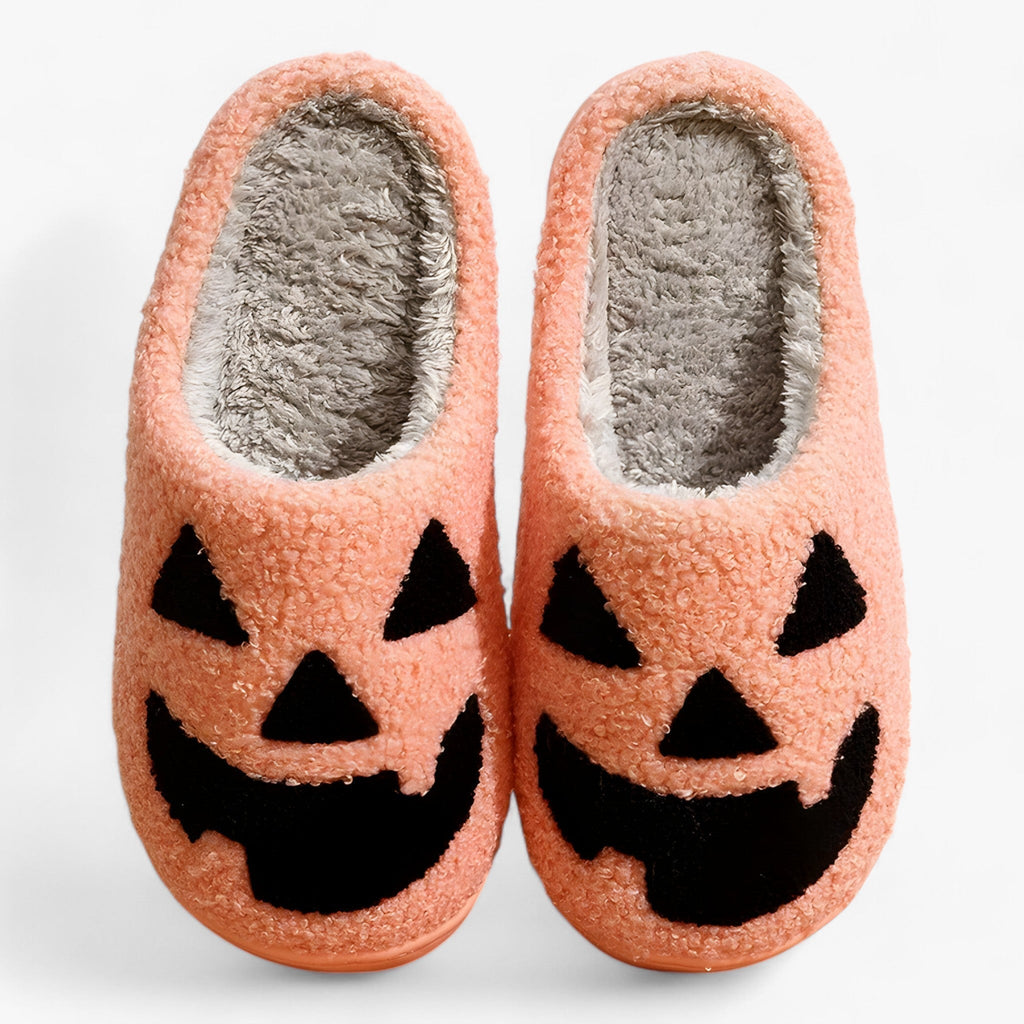 Halloween-Pantoffeln in Form einer Kürbis für Frauen - Warme und Lustige Hausschuhe