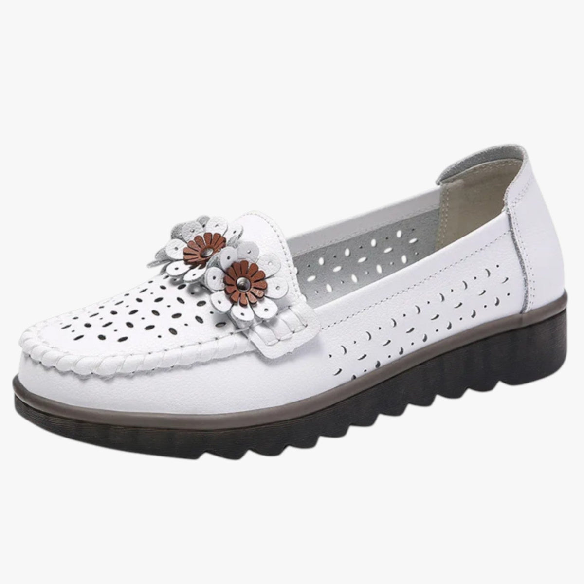 Annie | Sommerschuhe aus Leder - Komfort und Frische mit eleganten BlumenDETAILS