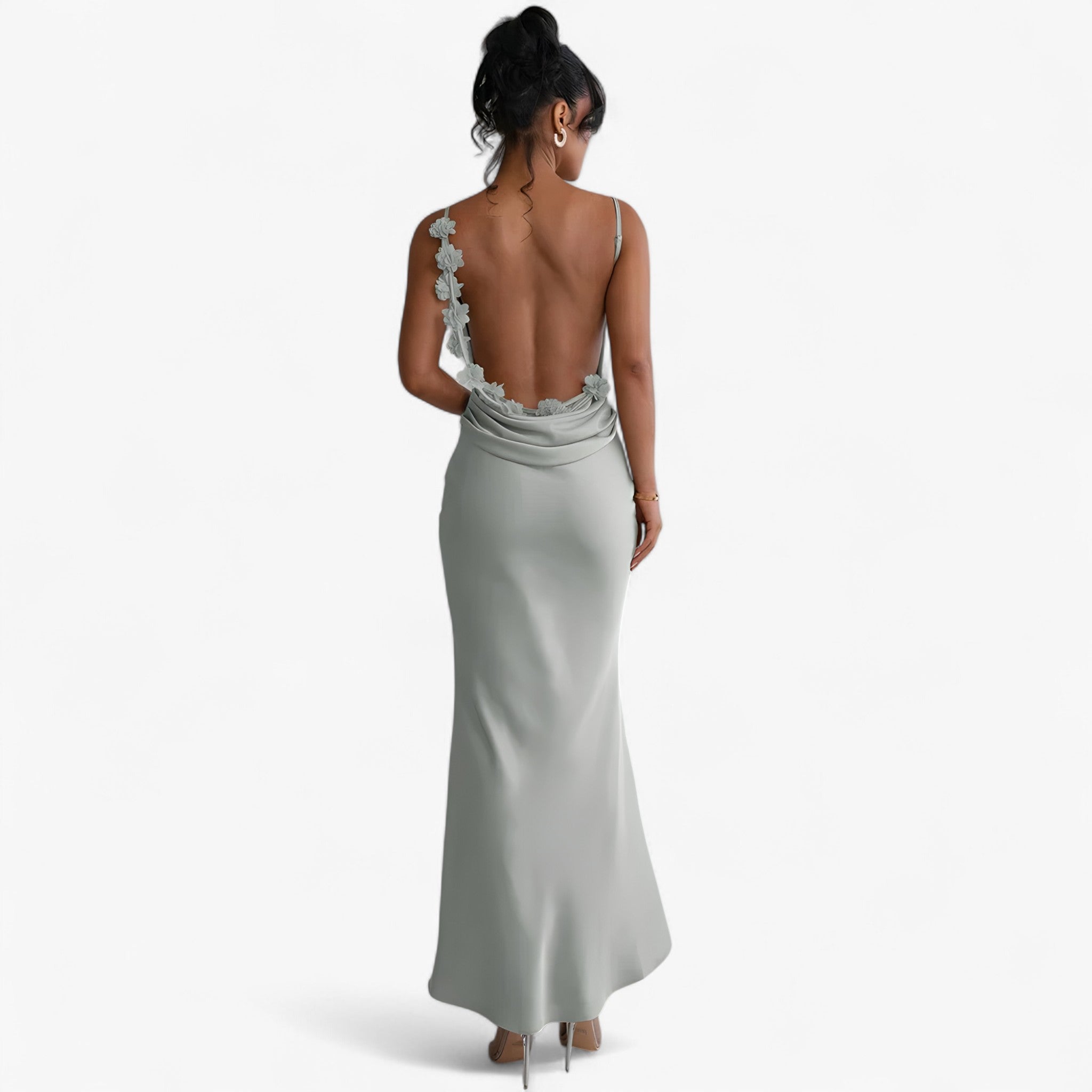 Rianne | Maxikleid mit Blumenmuster rückenfrei
