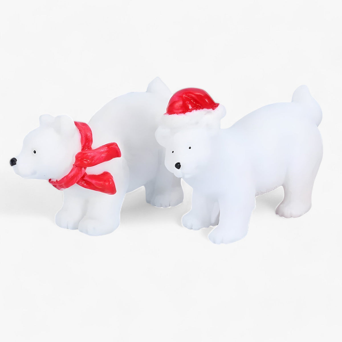 Set von Miniaturfiguren von Eisbären - Weihnachtsdekoration und DIY-Zubehör für verschneite Landschaften