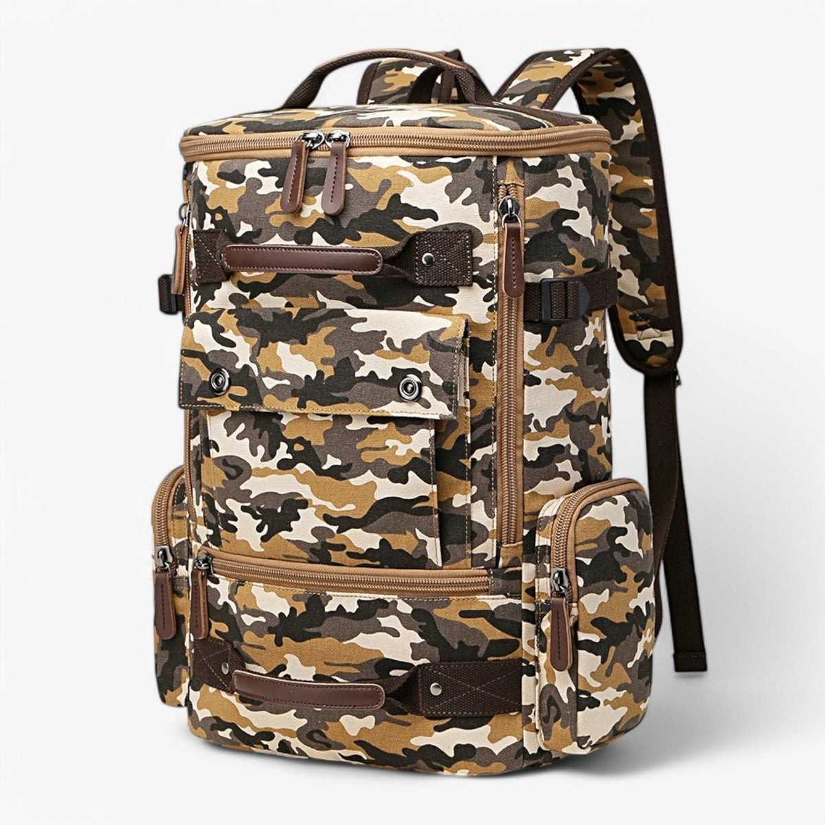 Enrique | Geräumiger Vintage Canvas-Rucksack mit Laptopfach