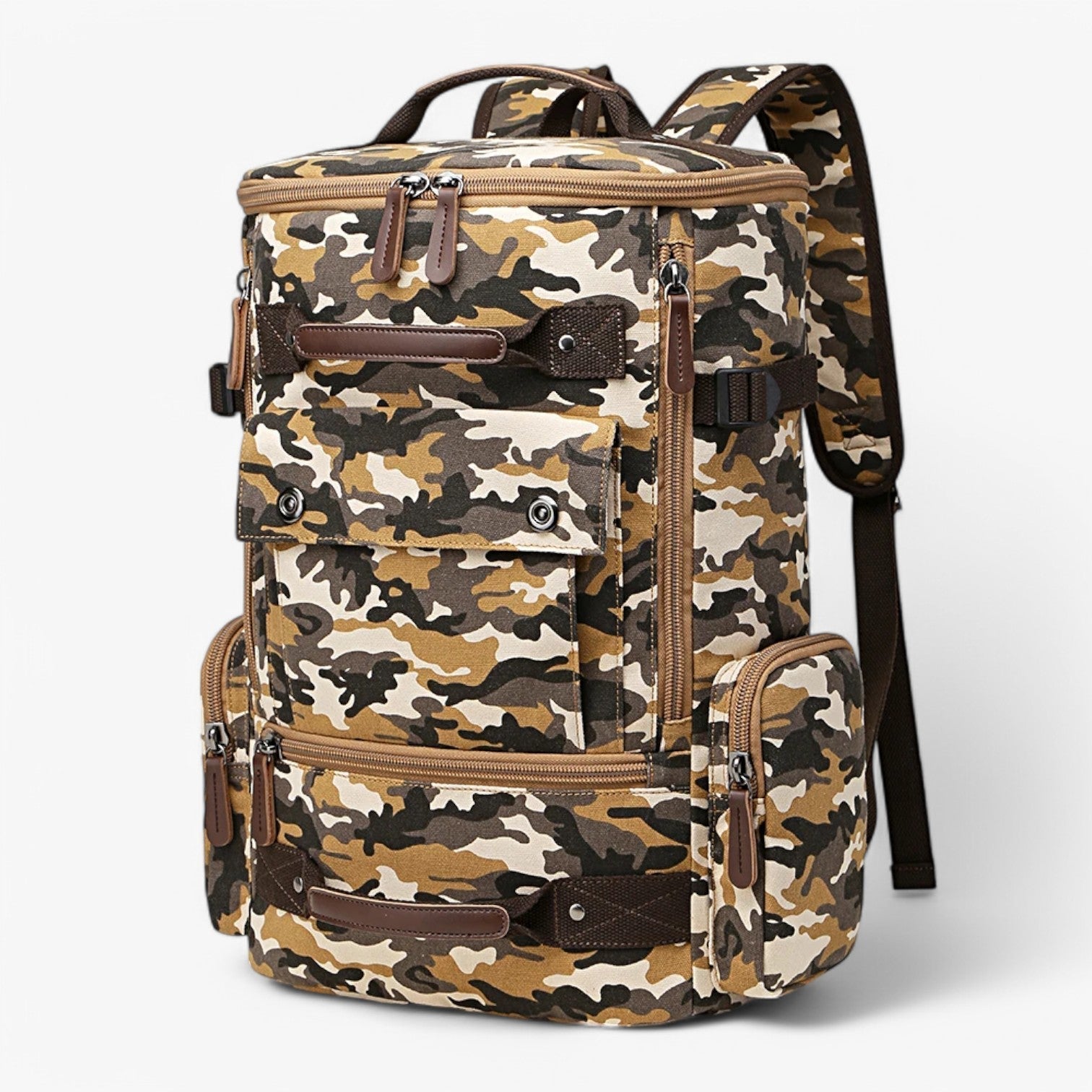Enrique | Geräumiger Vintage Canvas-Rucksack mit Laptopfach