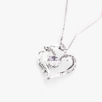 Elegante Herz-Zirkonia-Halskette mit luxuriöser Rosen-Geschenkbox