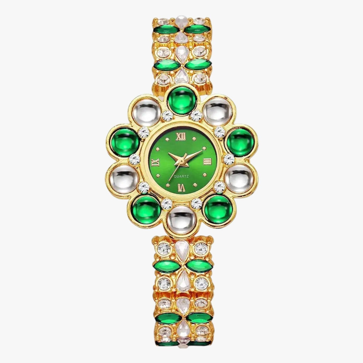 Lilliana | Elegante Armbanduhr mit Blumen-Zifferblatt aus Kristall