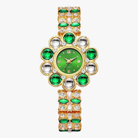 Lilliana | Elegante Armbanduhr mit Blumen-Zifferblatt aus Kristall