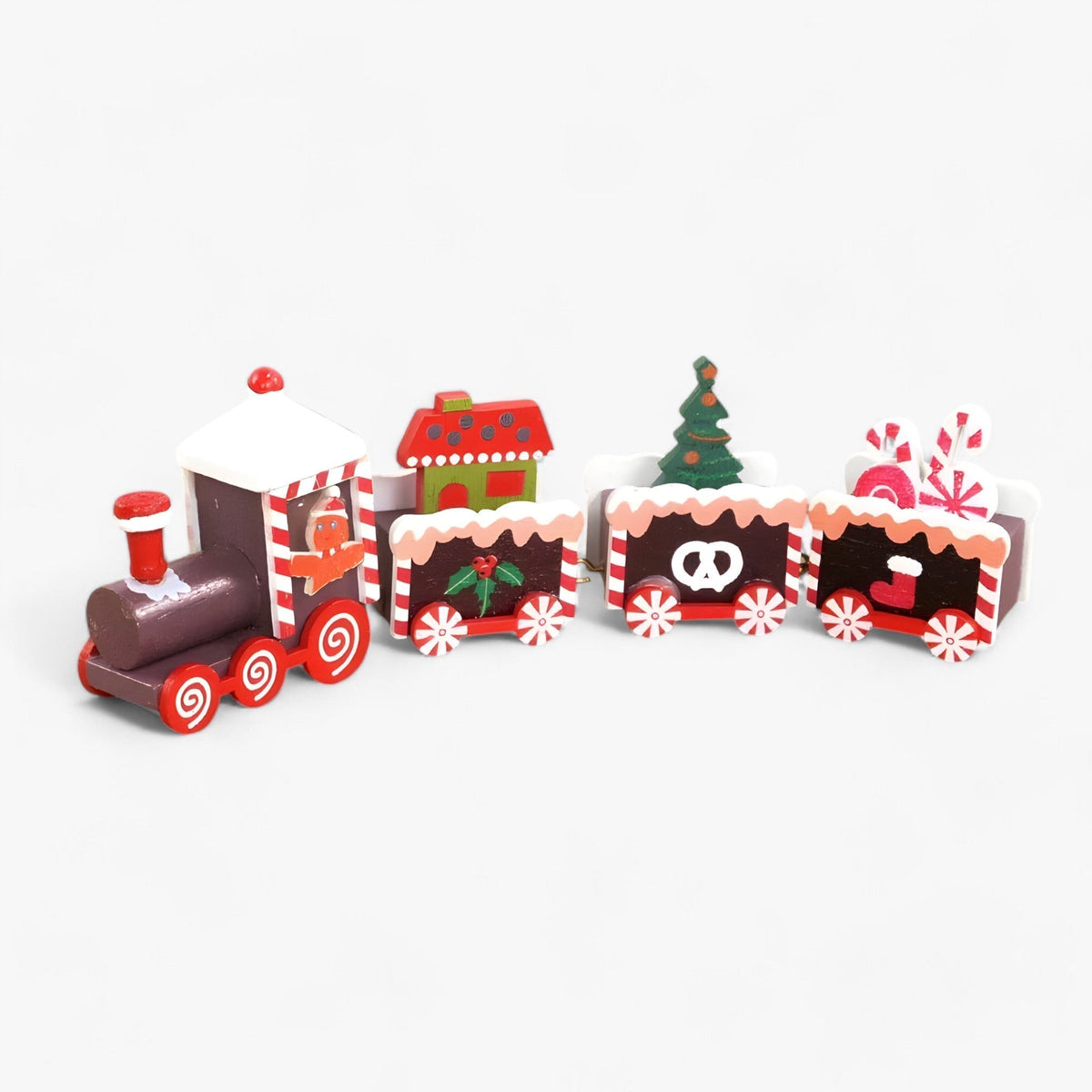 Launenhaft | Weihnachtliche Holzeisenbahn-Verzierung – festliche Dekoration und Geschenk für Kinder