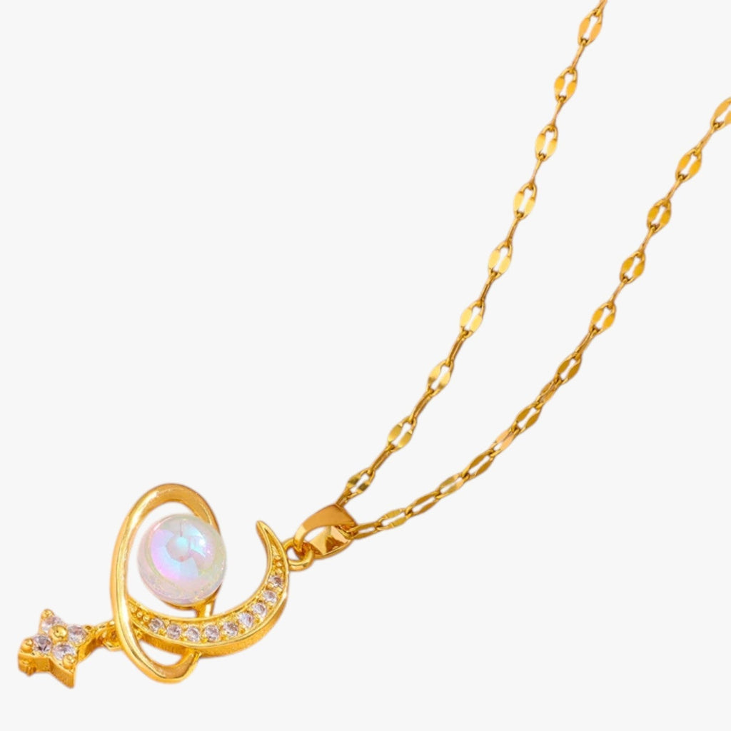 Ivanna | Romantische Halskette aus Edelstahl mit Mond und Stern
