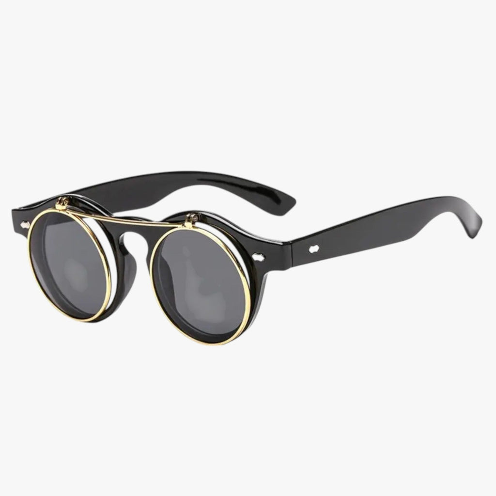 Zain | Retro Unisex Sonnenbrille Doppelobjektiv Flip & UV-Schutz
