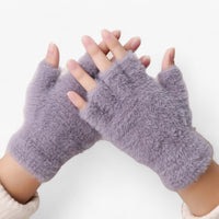 Halbhand Imitation Mink Handschuhe - Wärme & Touchscreen-Komfort